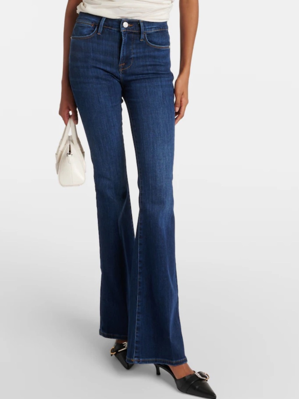 FRAME Le High Rise Flare dark blue.